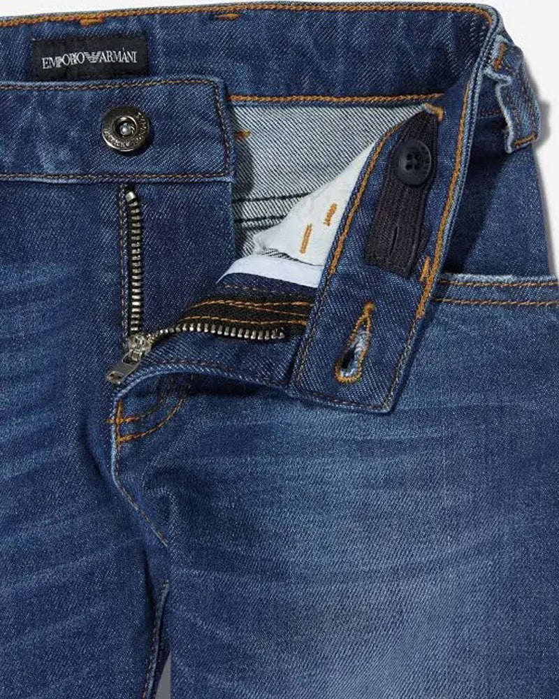 
  
    Emporio
  
    Armani
  
 Boys Blue Slim Fit Denim