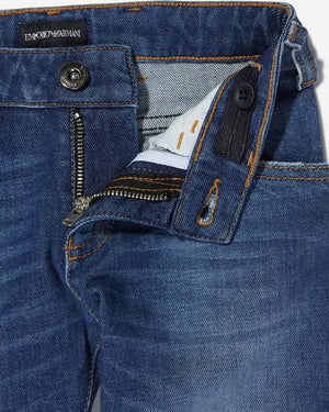 
  
    Emporio
  
    Armani
  
 Boys Blue Slim Fit Denim