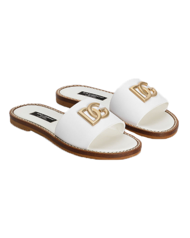 
  
    Dolce
  
    &
  
    Gabbana
  
 Girls White DG Sandals