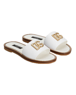 
  
    Dolce
  
    &
  
    Gabbana
  
 Girls White DG Sandals