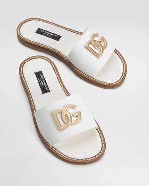 
  
    Dolce
  
    &
  
    Gabbana
  
 Girls White DG Sandals