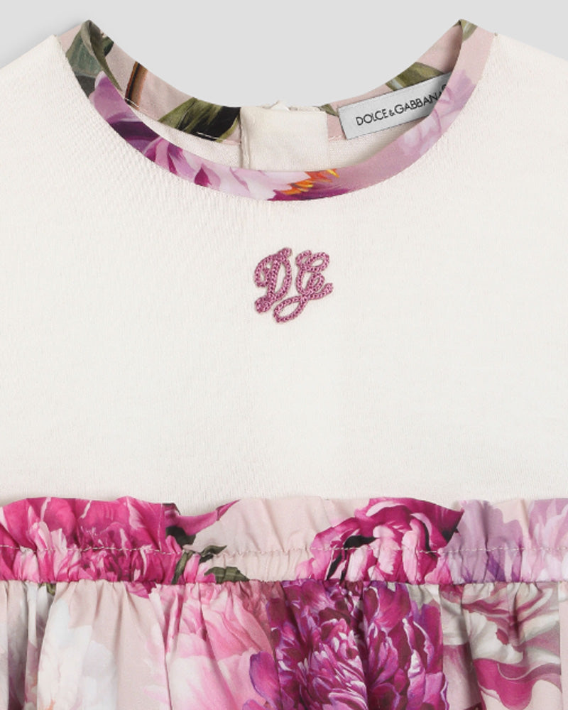 
  
    Dolce
  
    &
  
    Gabbana
  
 Baby Girls Fuchsia Peonie Printed Cotton Dress