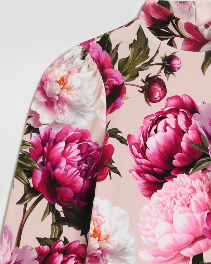 
  
    Dolce
  
    &
  
    Gabbana
  
 Girls Fuchsia Peonie Print  Mock-Neck Top