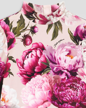 
  
    Dolce
  
    &
  
    Gabbana
  
 Girls Fuchsia Peonie Printed Dress