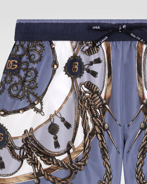 
  
    Dolce
  
    &
  
    Gabbana
  
 Boys Blue Printed Nylon Swim Shorts