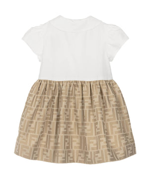 
  
    Fendi
  
 Baby Girls White/Beige FF Dress
