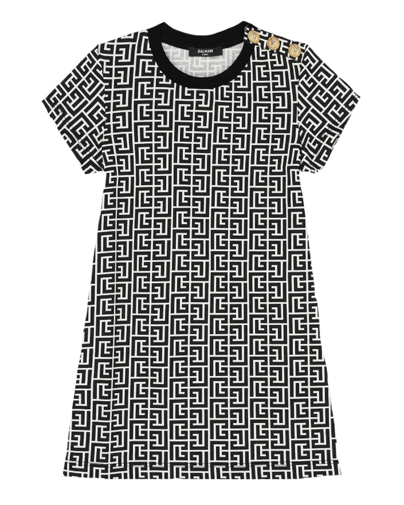 
  
    Balmain
  
 Girls Black Monogram Dress