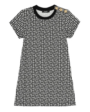 
  
    Balmain
  
 Girls Black Monogram Dress