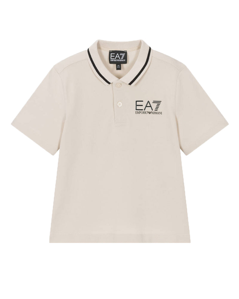 Ea7, Emporio, Armani, Boys Beige Cotton Polo