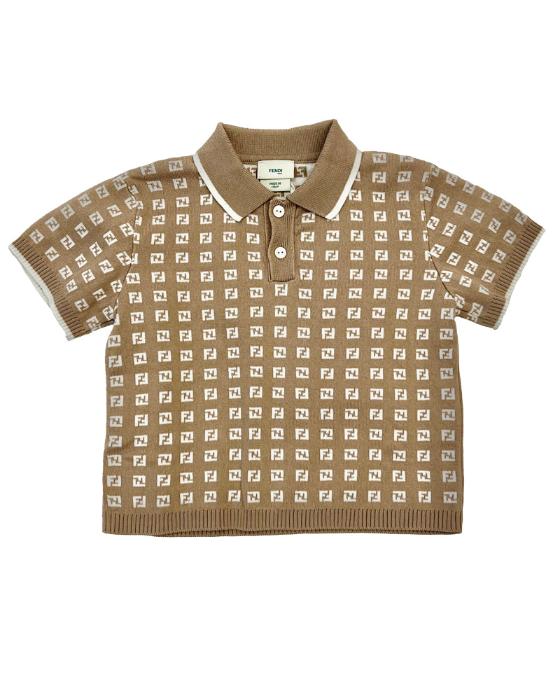 
  
    Fendi
  
 Baby Boys Beige Knit Micro FF Polo