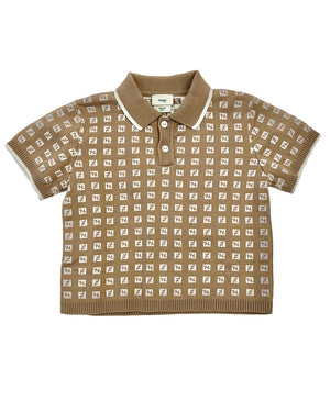 
  
    Fendi
  
 Baby Boys Beige Knit Micro FF Polo