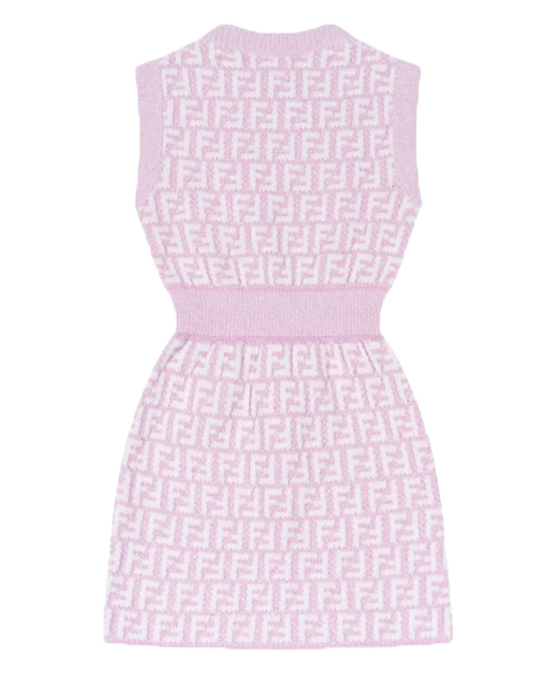 
  
    Fendi
  
 Girls Pink Knit FF Dress