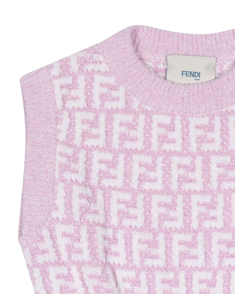 
  
    Fendi
  
 Girls Pink Knit FF Dress