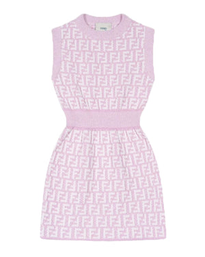 
  
    Fendi
  
 Girls Pink Knit FF Dress