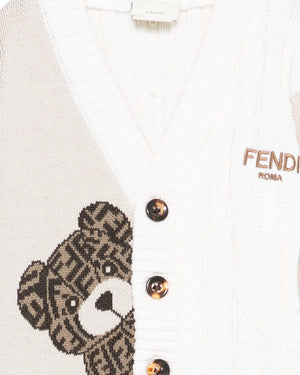 
  
    Fendi
  
 Baby Ivory Bear Knit Cardigan