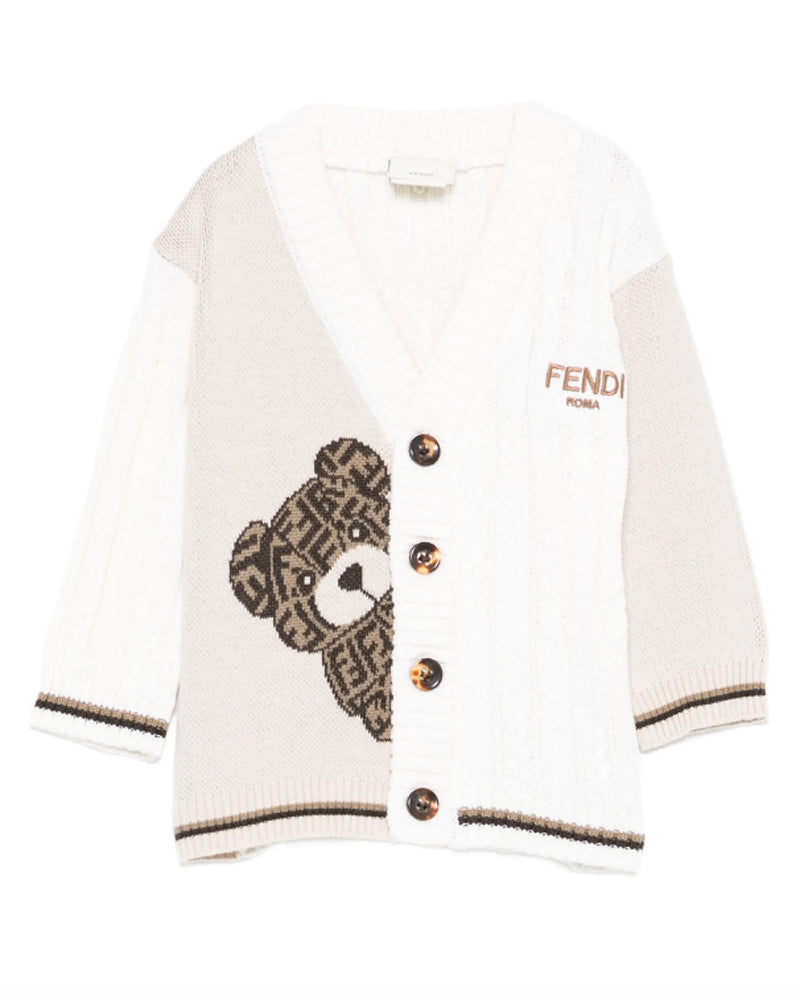 
  
    Fendi
  
 Baby Ivory Bear Knit Cardigan