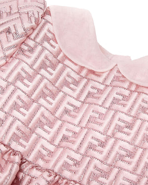 
  
    Fendi
  
 Baby Girls Pink Shiny Jacquard FF Dress