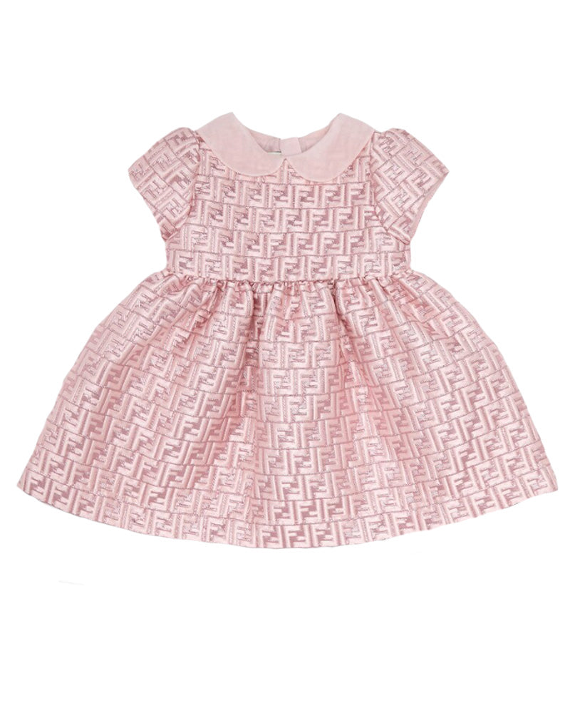 Fendi Baby Girls Beige FF Logo Dress | Junior Couture USA