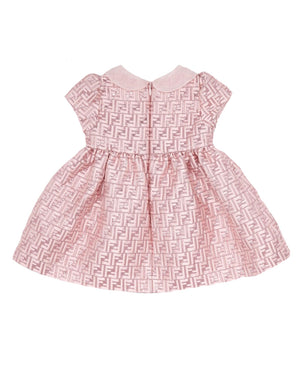 
  
    Fendi
  
 Baby Girls Pink Shiny Jacquard FF Dress