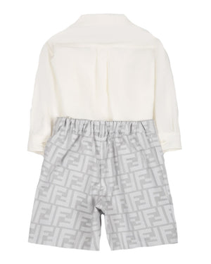 
  
    Fendi
  
 Baby Boys White/Grey Romper