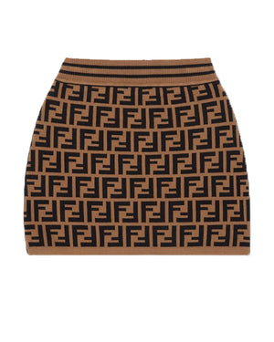 
  
    Fendi
  
 Girls Knit FF Logo Skirt