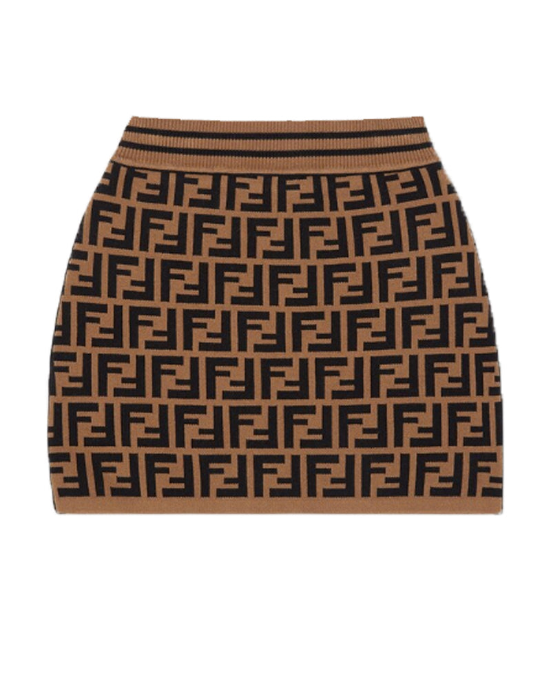 
  
    Fendi
  
 Girls Brown FF Knit Skirt