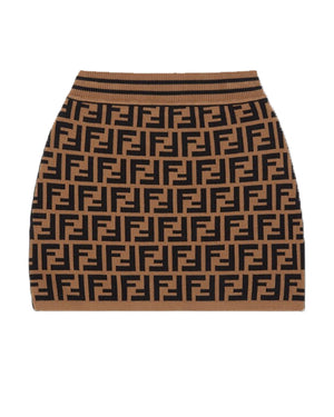 
  
    Fendi
  
 Girls Brown FF Knit Skirt