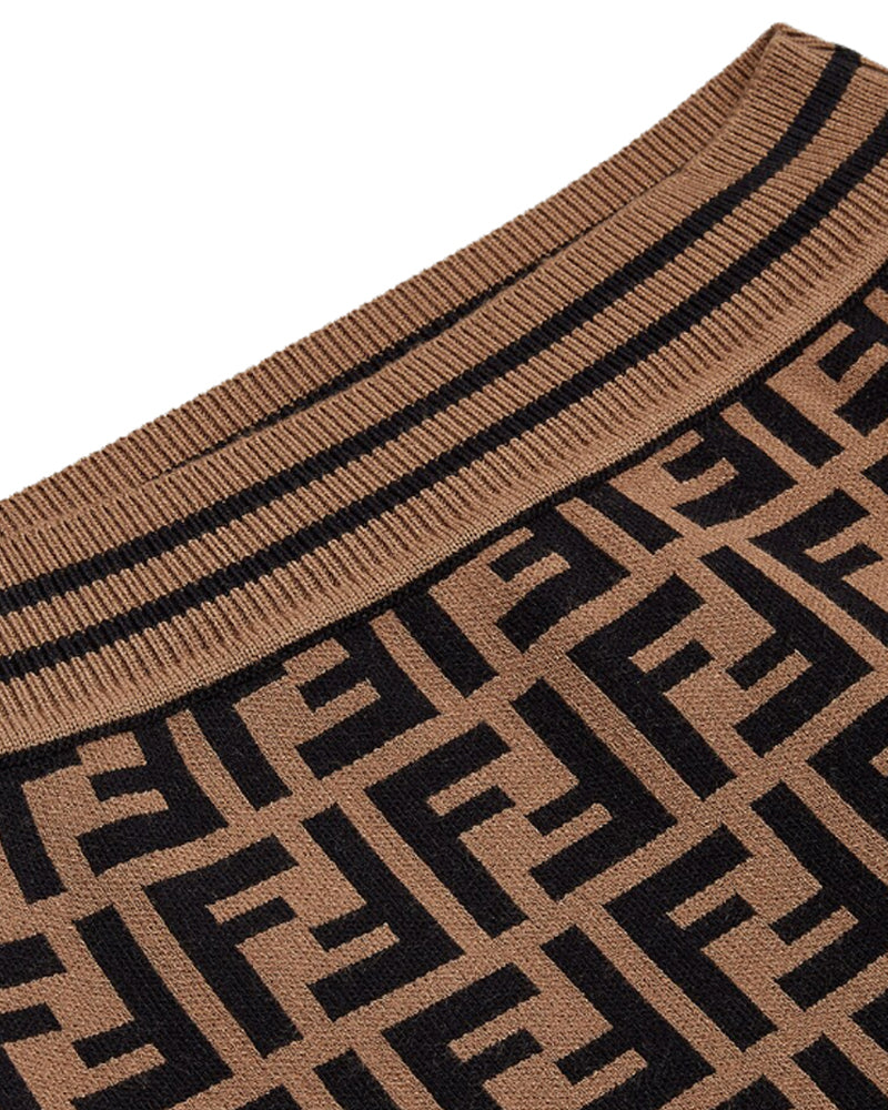 
  
    Fendi
  
 Girls Brown FF Knit Skirt