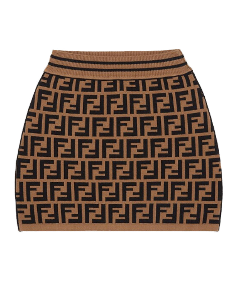 
  
    Fendi
  
 Girls Brown FF Knit Skirt