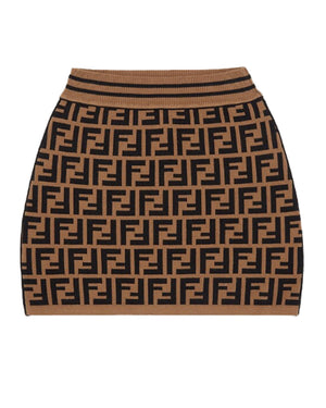 
  
    Fendi
  
 Girls Brown FF Knit Skirt