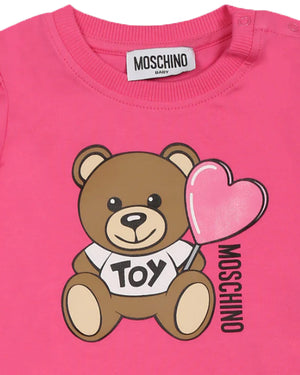 
  
    Moschino
  
 Baby Girls Fuchsia Bear Heart Dress