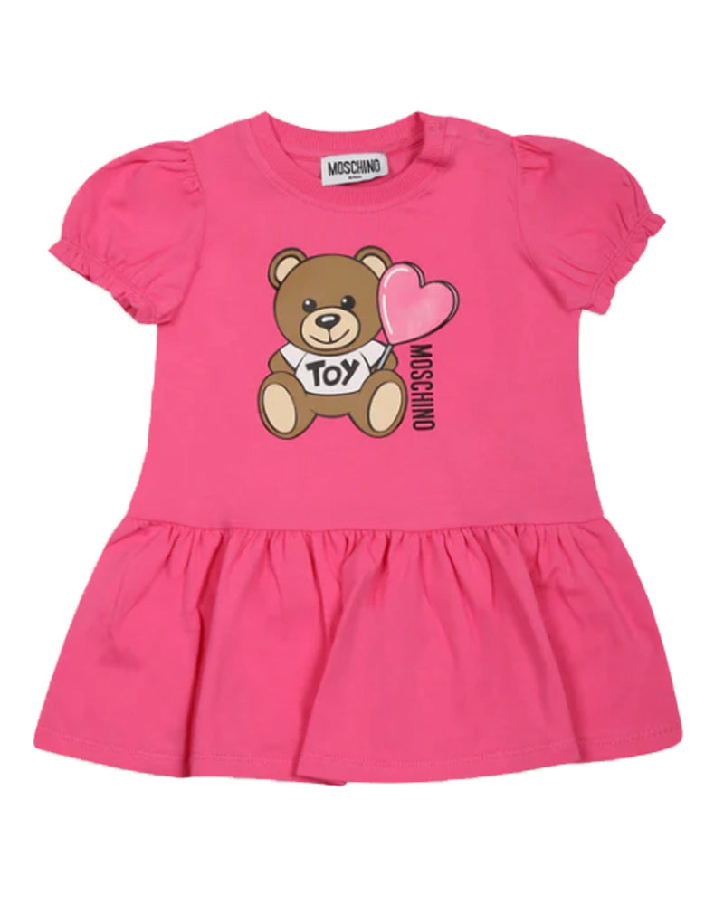 Baby Girls Fuchsia Bear Heart Dress