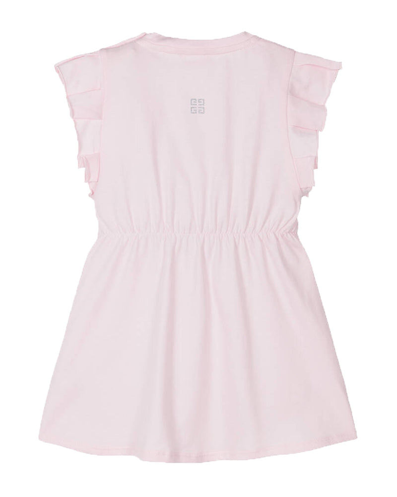 Baby Girls Pink Ruffle Logo Dress