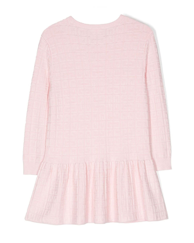 Girls Pink Knit 4G Dress