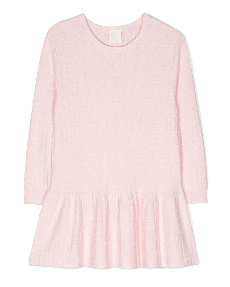 Girls Pink Knit 4G Dress