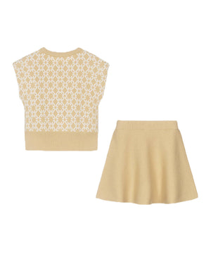 
  
    Givenchy
  
 Girls Beige Knit 4G Top & Skirt Set