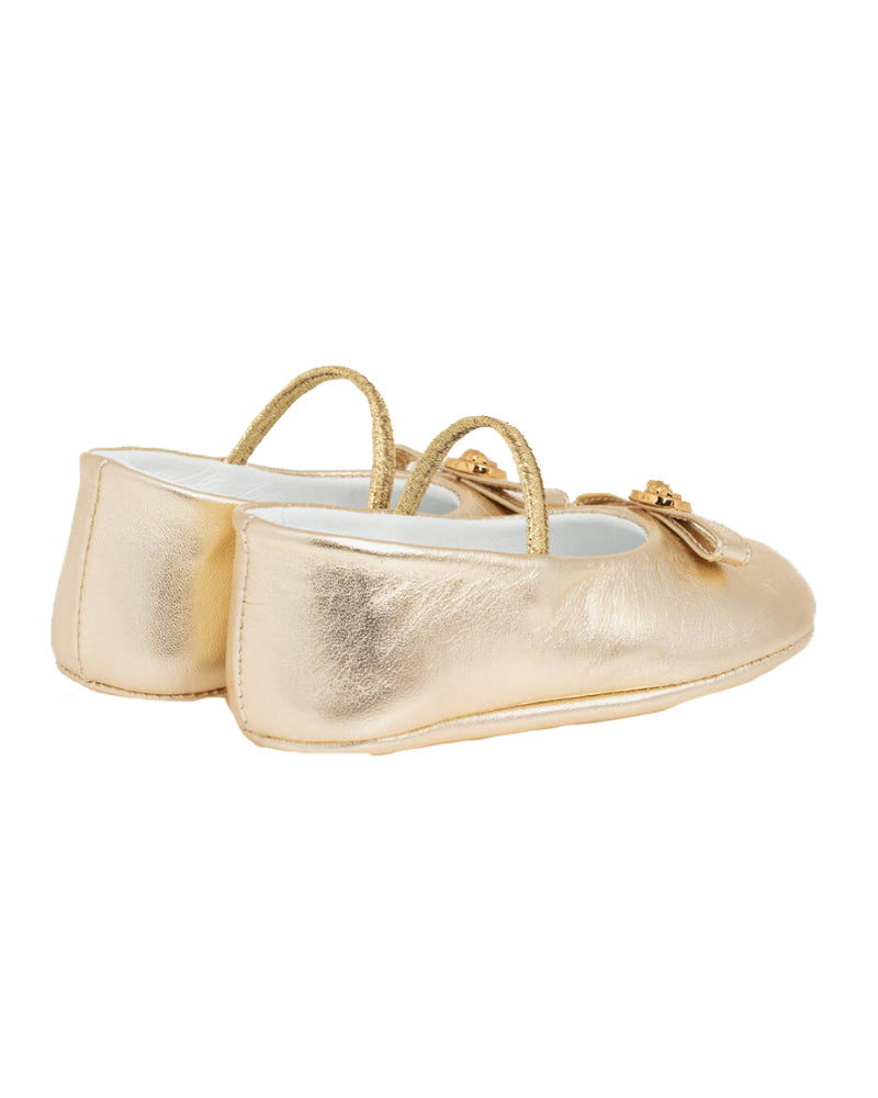 Baby Gold Gianni Ribbon Ballerinas