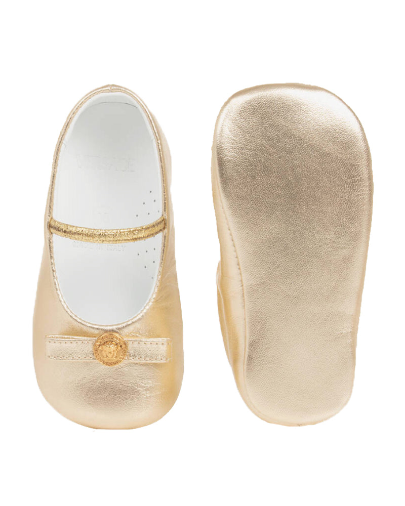 Baby Gold Gianni Ribbon Ballerinas