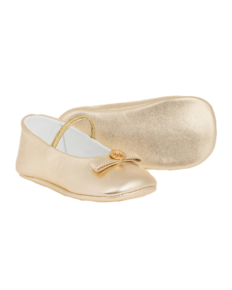 Baby Gold Gianni Ribbon Ballerinas