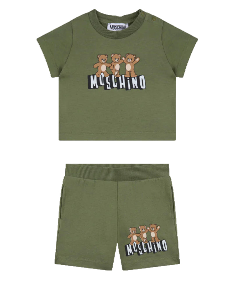 
  
    Moschino
  
 Baby Boys Green Bear T & Short Set