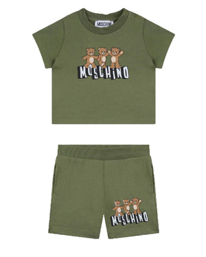 
  
    Moschino
  
 Baby Boys Green Bear T & Short Set