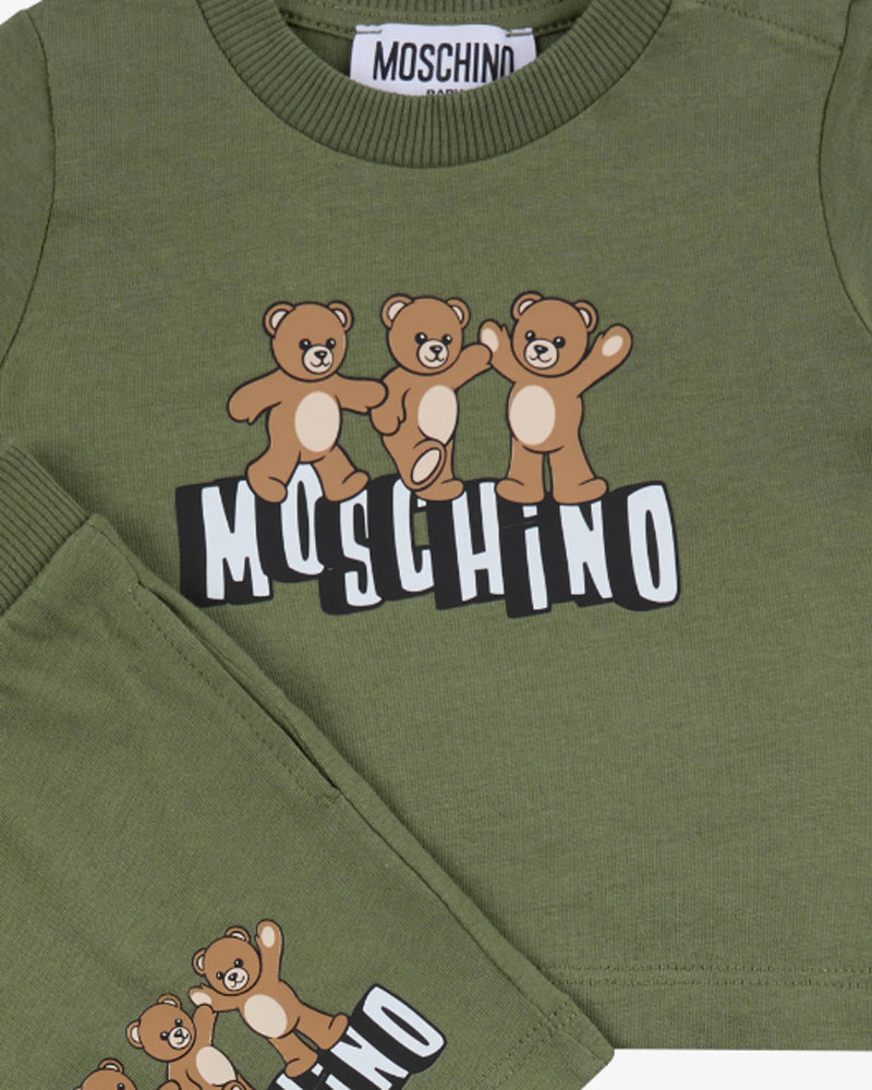 
  
    Moschino
  
 Baby Boys Green Bear T & Short Set