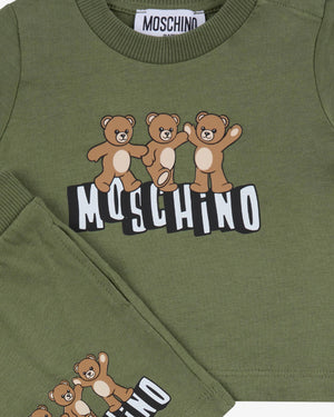 
  
    Moschino
  
 Baby Boys Green Bear T & Short Set