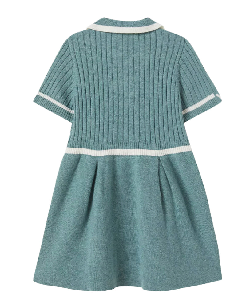 Baby Girls Green Collared Dress