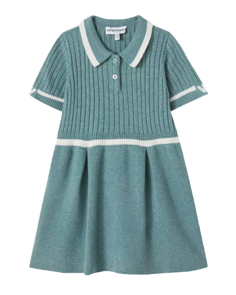 Baby Girls Green Collared Dress