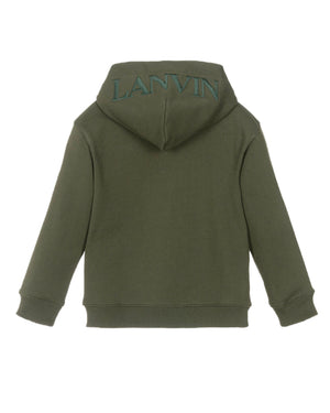 
  
    Lanvin
  
 Boys Green Zip Logo Sweater