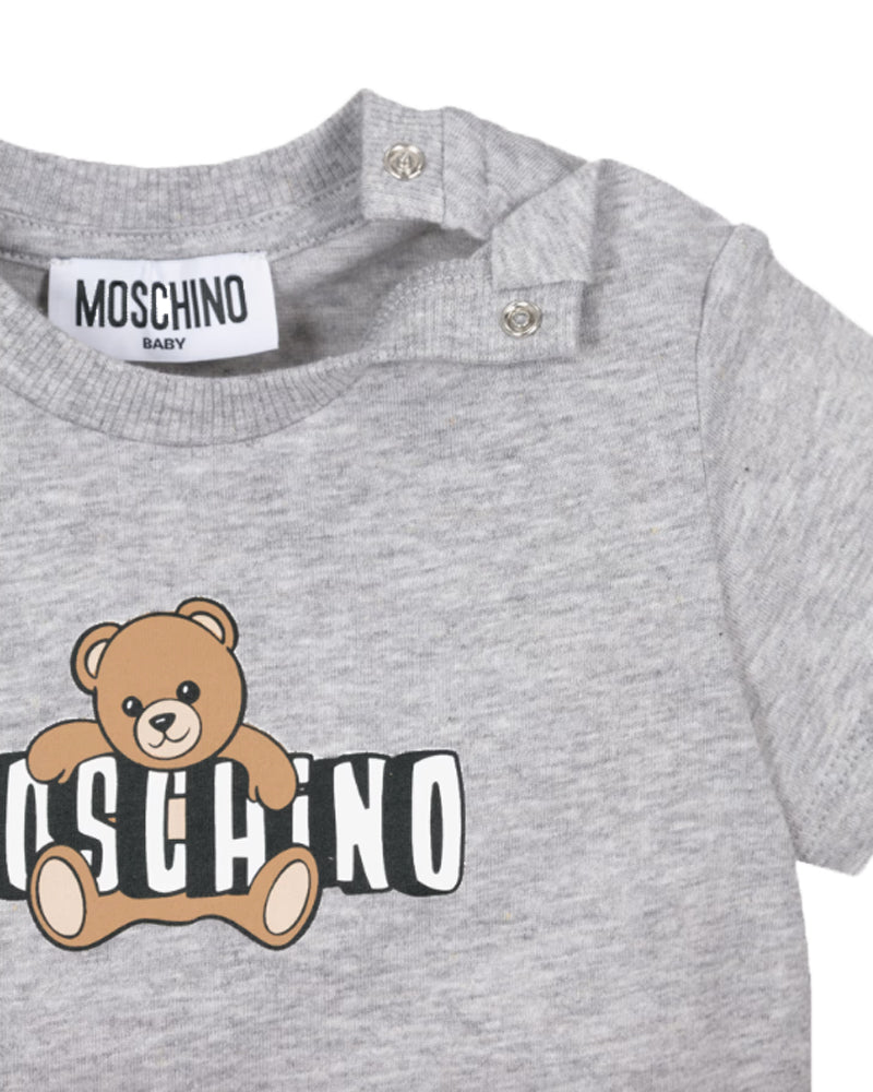 
  
    Moschino
  
 Baby Boys Grey Bear T & Short Set