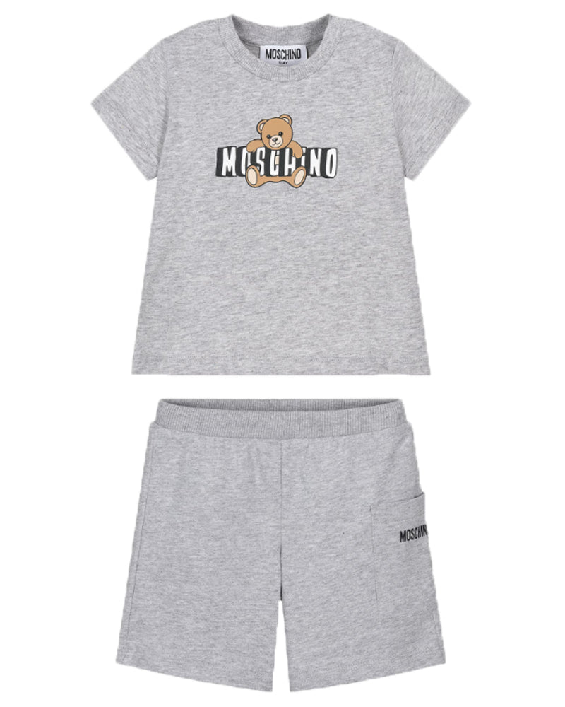
  
    Moschino
  
 Baby Boys Grey Bear T & Short Set