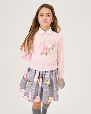 
  
    Monnalisa
  
 Girls Grey Floral Skirt
