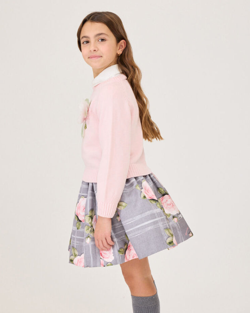 
  
    Monnalisa
  
 Girls Grey Floral Skirt